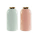 Vase DKD Home Decor Green Golden Coral Iron Lacquered 13 x 13 x 25 cm (2 Units) - Декорация и Осветление<<<Дом