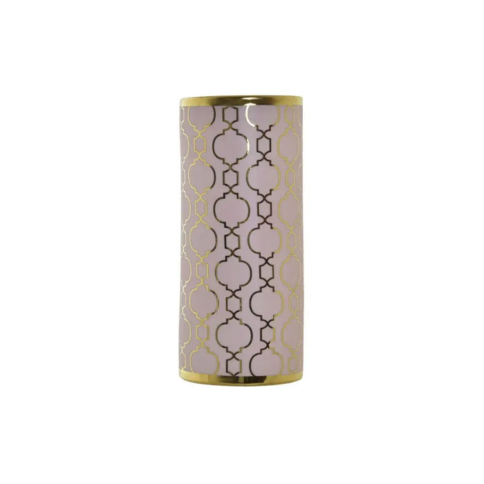 Vase DKD Home Decor Pink Golden Porcelain Oriental Chromed 14 x 14 x 32 cm - Декорация и Осветление<<<Дом