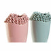 Vase DKD Home Decor Pink Turquoise Stoneware Mediterranean (2 pcs) (19 x 19 x 33 cm) - Декорация и Осветление<<<Дом