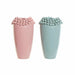 Vase DKD Home Decor Pink Turquoise Stoneware Mediterranean (2 pcs) (19 x 19 x 33 cm) - Декорация и Осветление<<<Дом
