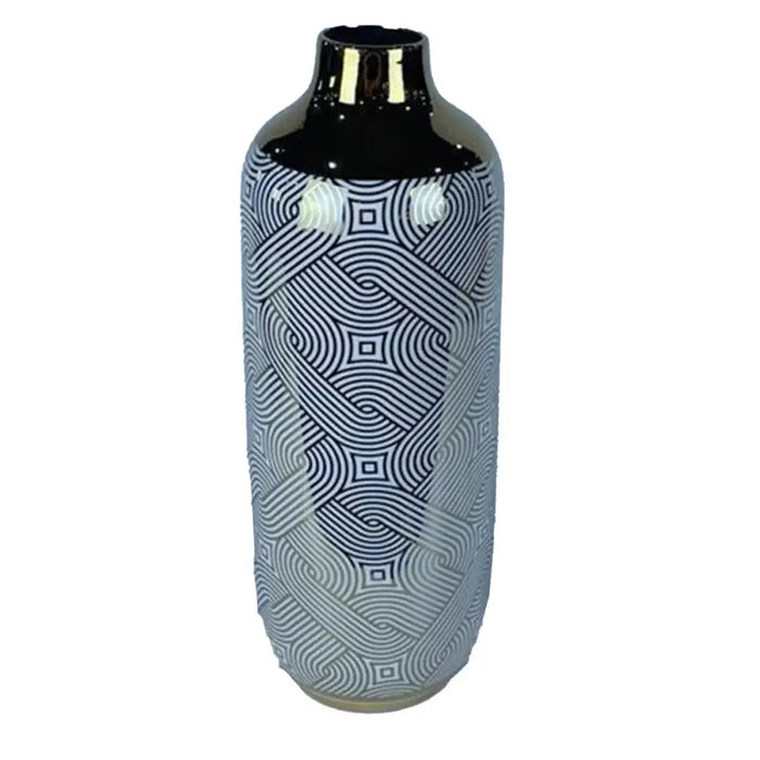 Vase DKD Home Decor Porcelain Golden White Oriental (16 x 16 x 42 cm) - Декорация и Осветление<<<Дом