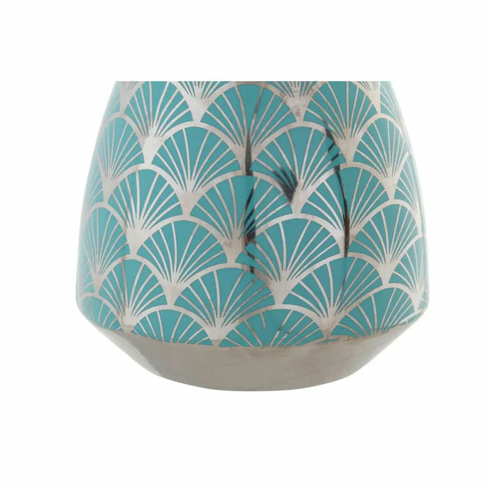Vase DKD Home Decor Porcelain Turquoise Oriental Chromed 16 x 16 x 18 cm - Декорация и Осветление<<<Дом