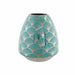 Vase DKD Home Decor Porcelain Turquoise Oriental Chromed 16 x 16 x 18 cm - Декорация и Осветление<<<Дом