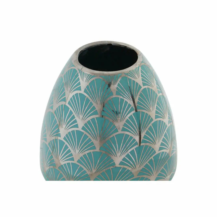 Vase DKD Home Decor Porcelain Turquoise Oriental Chromed 16 x 16 x 18 cm - Декорация и Осветление<<<Дом