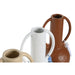 Vase DKD Home Decor White Beige Terracotta Dolomite Fringe 14 x 14 x 25,6 cm (3 Units) - Декорация и Осветление<<<Дом