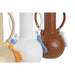 Vase DKD Home Decor White Beige Terracotta Dolomite Fringe 14 x 14 x 25,6 cm (3 Units) - Декорация и Осветление<<<Дом