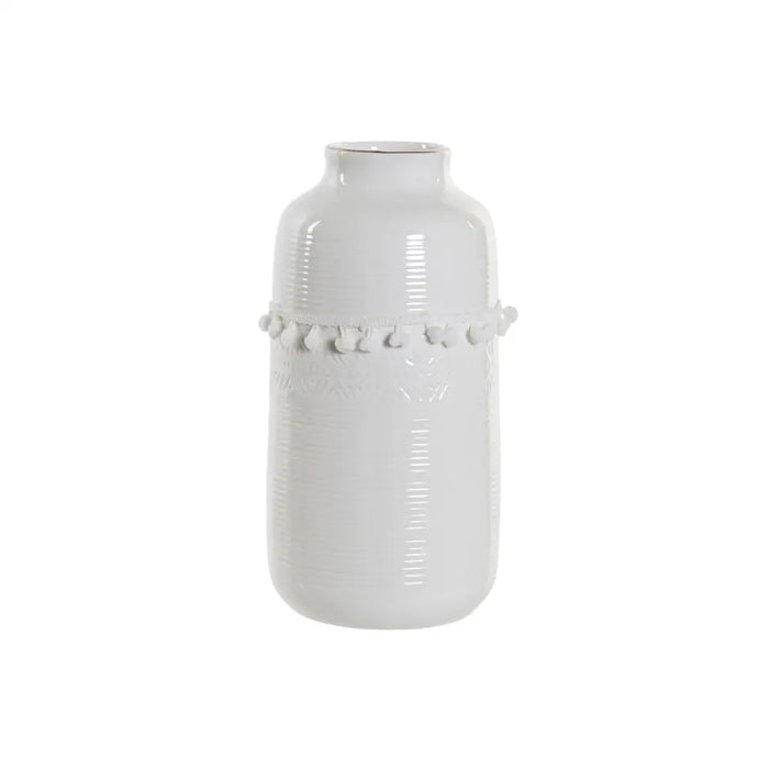 Vase DKD Home Decor White Stoneware Pompom 12 x 12 x 24 cm - Декорация и Осветление<<<Дом Градина<<<BigBuy&&&Украса за
