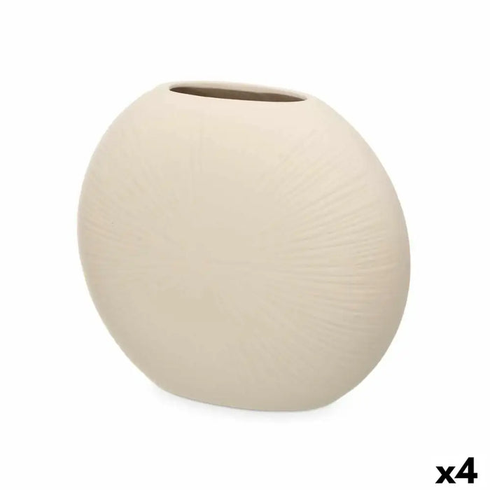 Vase Gift Decor Beige Ceramic Circular 29 x 26 x 11 cm (4 Units) - Декорация и Осветление<<<Дом
