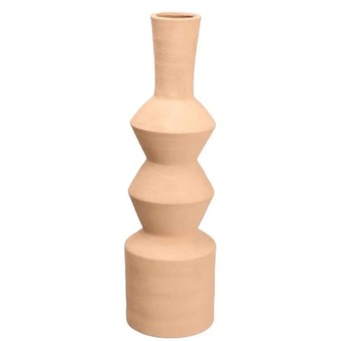 Vase Gift Decor Brown Ceramic Geometric 15 x 60 x 15 cm - Декорация и Осветление<<<Дом Градина<<<BigBuy&&&Украса за