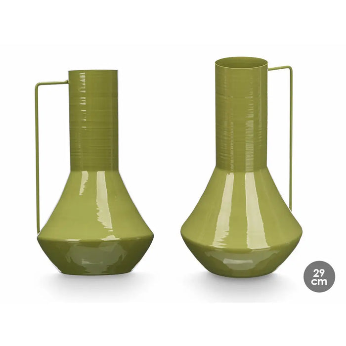 Vase Gift Decor Green Iron Conical 17 x 29 x 7 cm (6 Units) - Декорация и Осветление<<<Дом Градина<<<BigBuy&&&Украса за