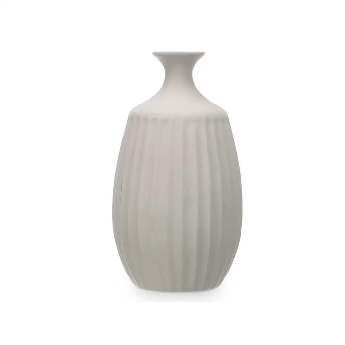 Vase Gift Decor Grey Ceramic Stripes 21 x 39 x 21 cm (2 Units) - Декорация и Осветление<<<Дом Градина<<<BigBuy&&&Украса