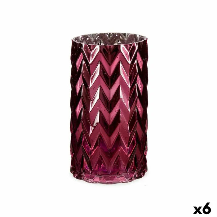 Vase Gift Decor Pink Crystal Ear (of wheat) Engraving 11,3 x 19,5 x 11,3 cm (6 Units) - Декорация и Осветление<<<Дом