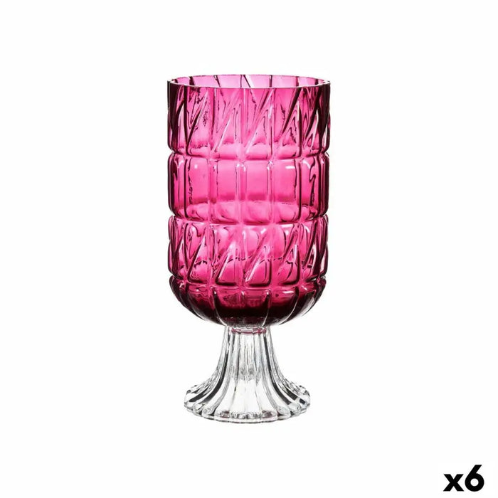 Vase Gift Decor Pink Dark pink Crystal Engraving 13 x 26,5 x 13 cm (6 Units) - Декорация и Осветление<<<Дом