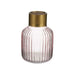 Vase Gift Decor Pink Golden Glass Stripes 12 x 18 x 12 cm (6 Units) - Декорация и Осветление<<<Дом
