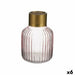 Vase Gift Decor Pink Golden Glass Stripes 12 x 18 x 12 cm (6 Units) - Декорация и Осветление<<<Дом