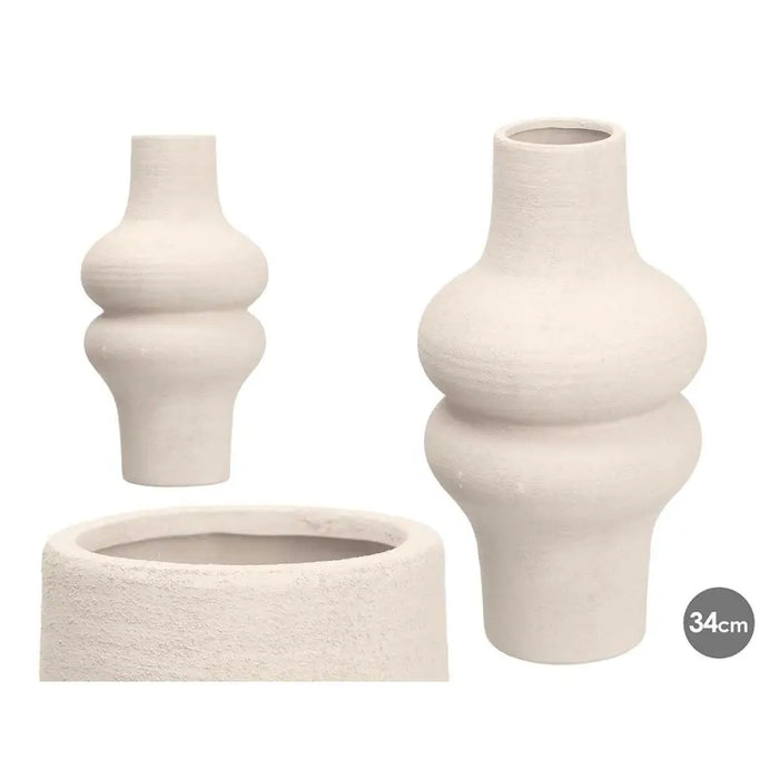 Vase Gift Decor White Ceramic 18 x 34,5 x 18 cm - Декорация и Осветление<<<Дом Градина<<<BigBuy&&&Украса за средата на