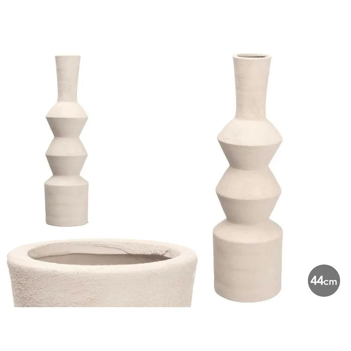 Vase Gift Decor White Ceramic Geometric 15 x 60 x 15 cm - Декорация и Осветление<<<Дом Градина<<<BigBuy&&&Украса за