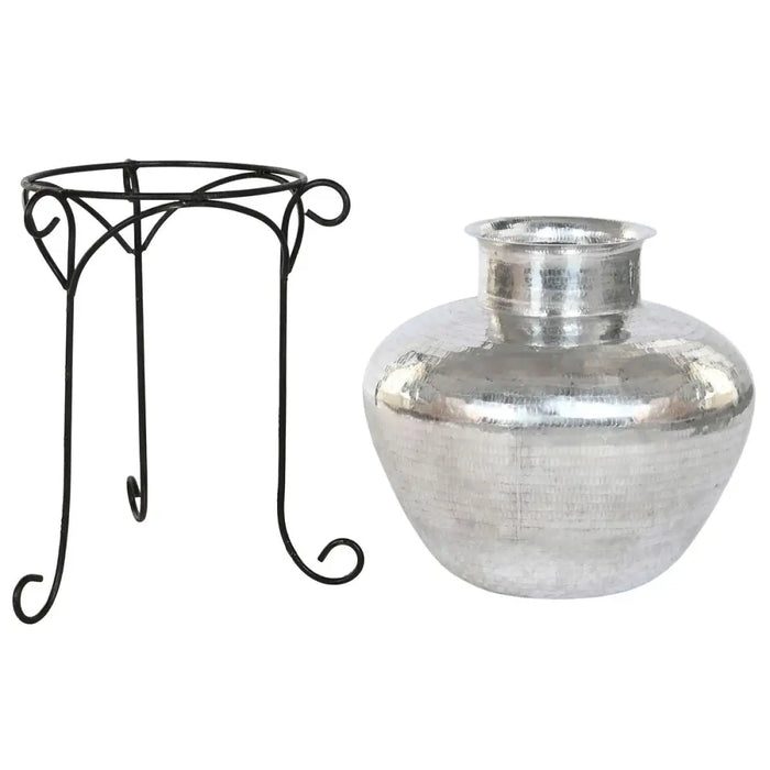 Vase Home ESPRIT Black Silver Aluminium 45 x 45 x 95 cm - Декорация и Осветление<<<Дом Градина<<<BigBuy&&&Украса за
