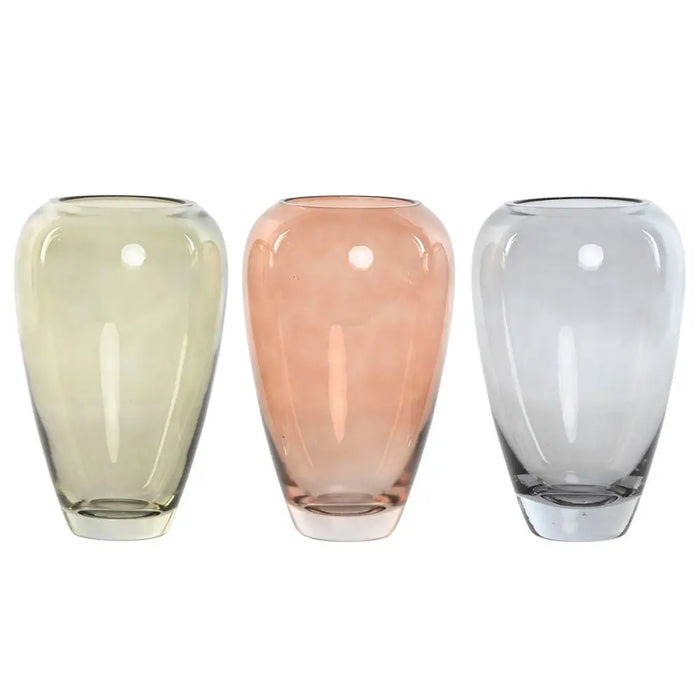 Vase Home ESPRIT Blue Green Amber Crystal Modern 13 X 13 X 20,7 cm (3 Units) - Декорация и Осветление<<<Дом