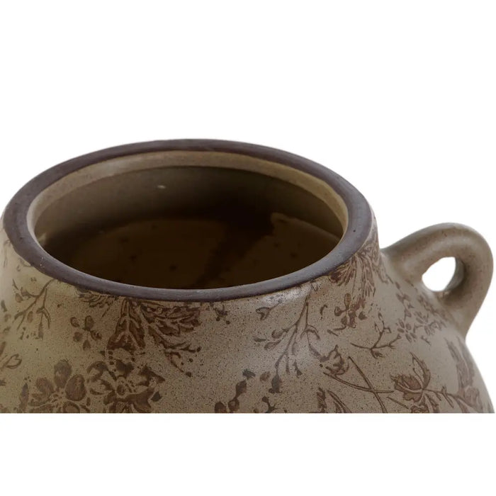 Vase Home ESPRIT Brown Green Stoneware Leaf of a plant 21 x 20 x 16 cm - Декорация и Осветление<<<Дом
