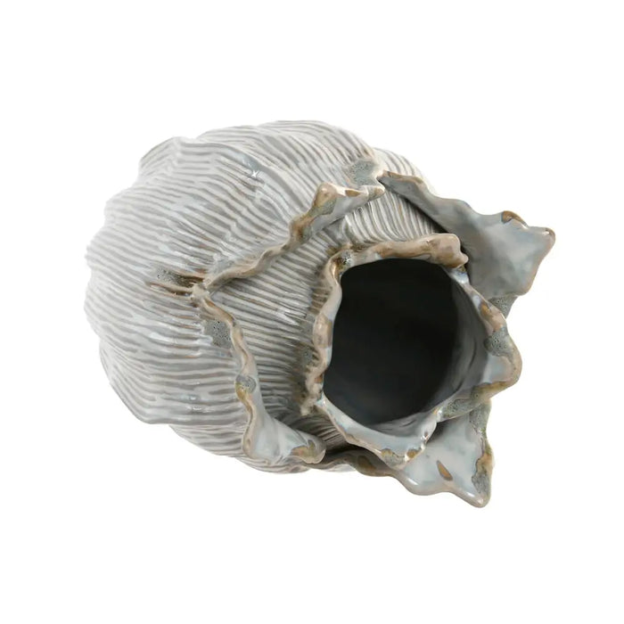 Vase Home ESPRIT Cream Ceramic Leaf of a plant 19 x 19 x 33 cm - Украса за средата на масата и вази<<<Декорация и