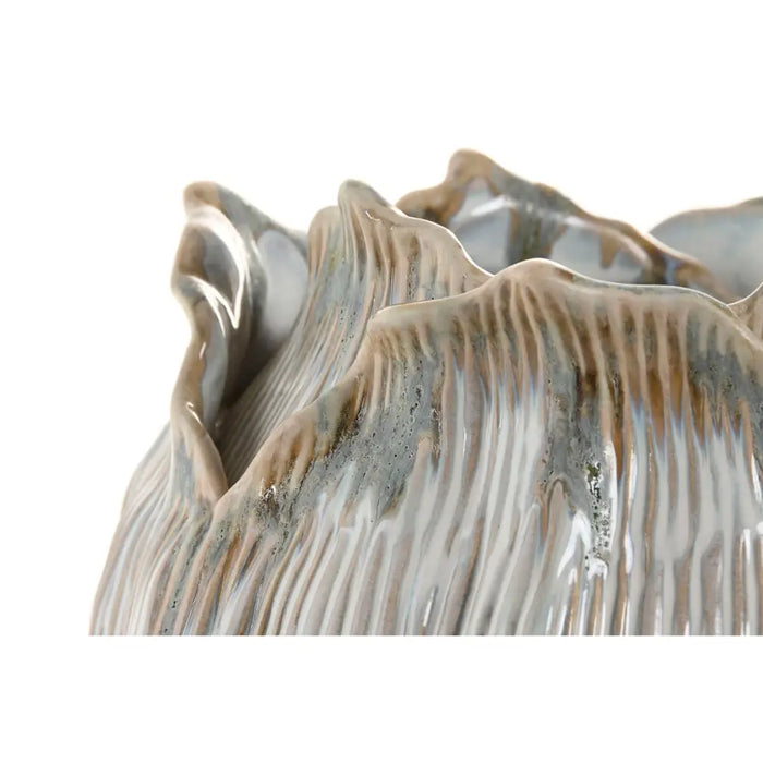 Vase Home ESPRIT Cream Ceramic Leaf of a plant 22 x 22 x 19 cm - Декорация и Осветление<<<Дом Градина<<<BigBuy&&&Украса
