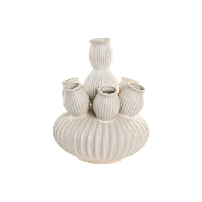 Vase Home ESPRIT Cream Ceramic Mediterranean 28 x 28 x 35 cm - Декорация и Осветление<<<Дом Градина<<<BigBuy&&&Украса