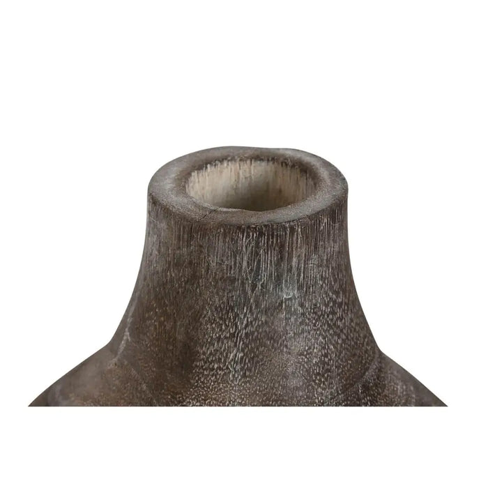 Vase Home ESPRIT Dark grey Paolownia wood Colonial Aged finish 16 x 16 x 24 cm - Декорация и Осветление<<<Дом