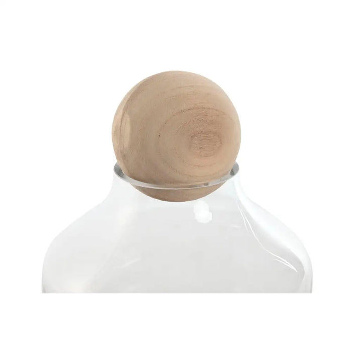 Vase Home ESPRIT Transparent Natural Wood Crystal 18 x 18 x 24 cm - Декорация и Осветление<<<Дом
