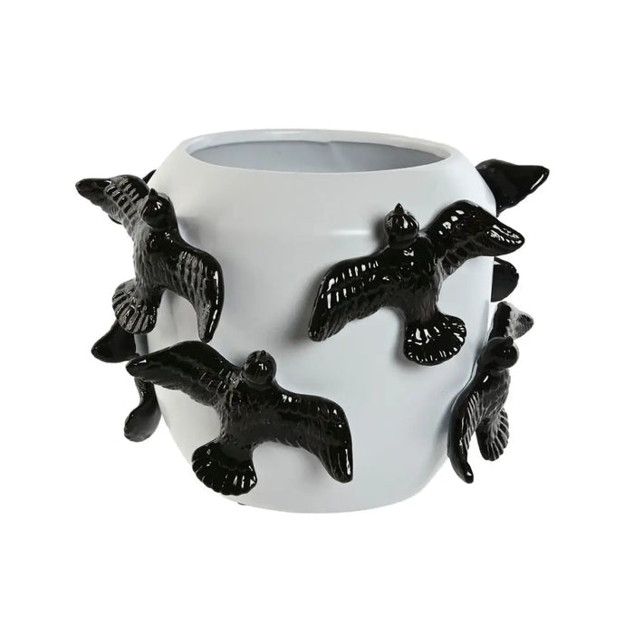 Vase Home ESPRIT White Black Stoneware Modern 29 X 29 X 21,5 cm - Декорация и Осветление<<<Дом