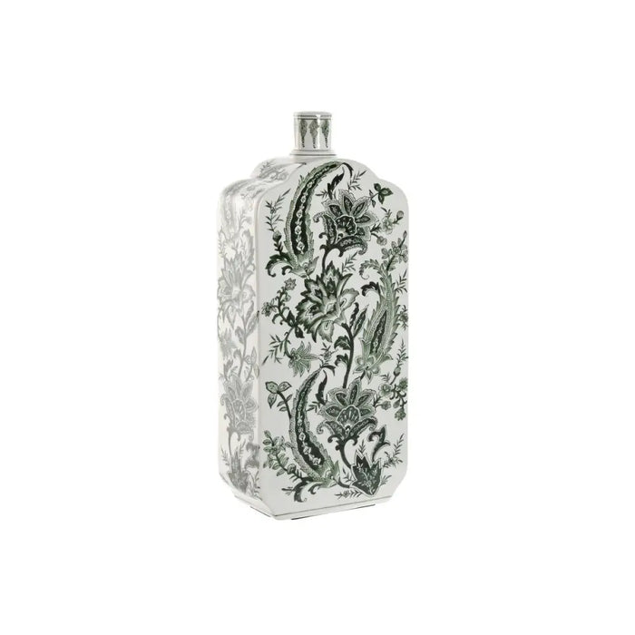 Vase Home ESPRIT White Green Porcelain Leaf of a plant 21 x 10 x 48 cm - Декорация и Осветление<<<Дом