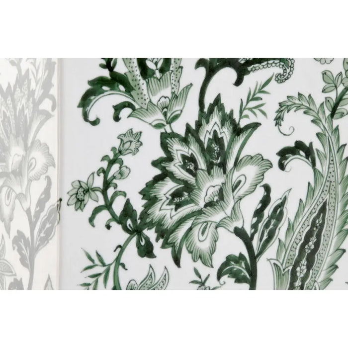 Vase Home ESPRIT White Green Porcelain Leaf of a plant 21 x 10 x 48 cm - Декорация и Осветление<<<Дом