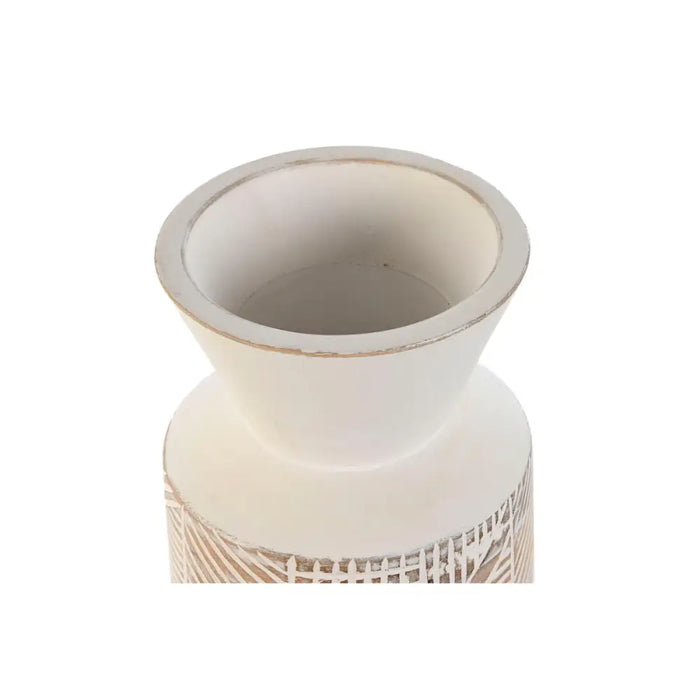 Vase Home ESPRIT White Natural Mango wood Colonial 15 x 15 x 22,5 cm - Декорация и Осветление<<<Дом