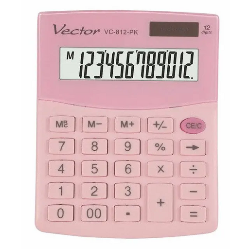 VECTOR CALCULATOR OFFICE KAV VC-812 PK PINK - CalculatorsARB-KLK<<<Office suppliesARB<<<ActionPL