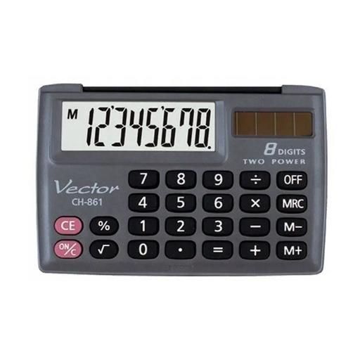 Vector KAV CH-861 pocket calculator 8 digits 87 x 58 mm black - CalculatorsARB-KLK<<<Office suppliesARB<<<ActionPL