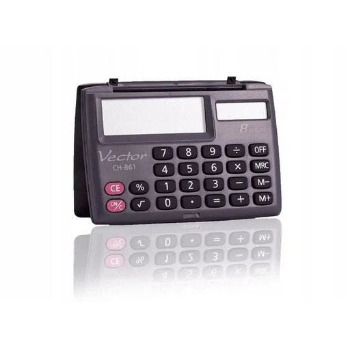Vector KAV CH-861 pocket calculator 8 digits 87 x 58 mm black - CalculatorsARB-KLK<<<Office suppliesARB<<<ActionPL
