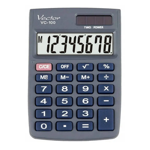 Vector KAV VC-100 office calculator 8 digits 58 x 88.5 mm grey - CalculatorsARB-KLK<<<Office suppliesARB<<<ActionPL
