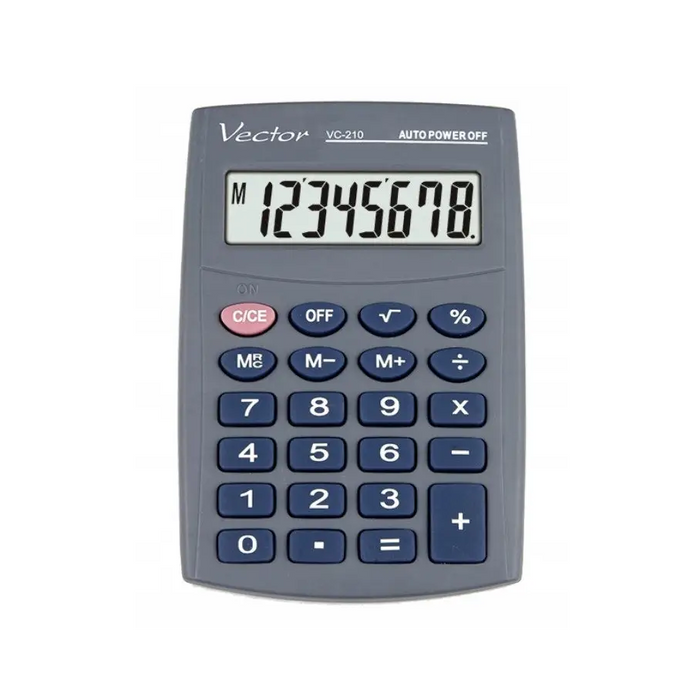 Vector KAV VC-210III pocket calculator 8 digits 64x98.5 mm grey - CalculatorsARB-KLK<<<Office suppliesARB<<<ActionPL