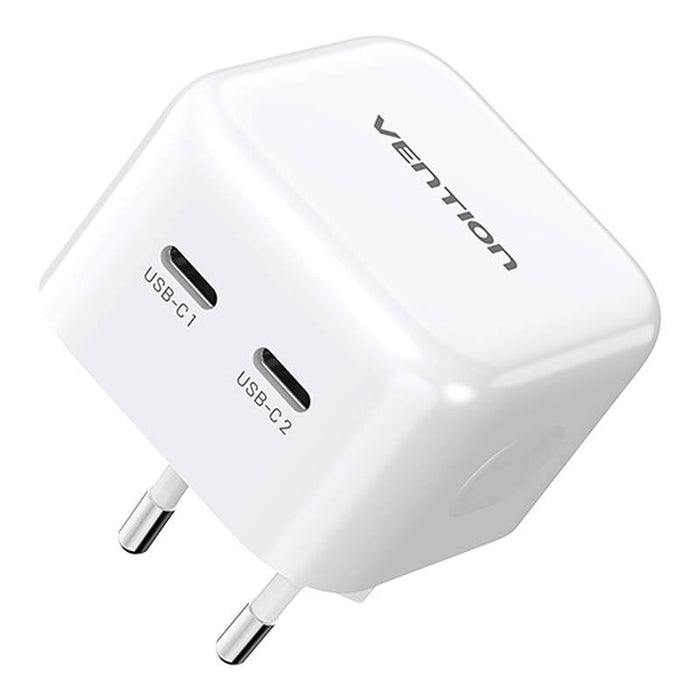 Vention FBPW0-EU USB(C + C) GaN (35W/35W) mains charger (white) - mains chargers<<<Chargers<<<GSM