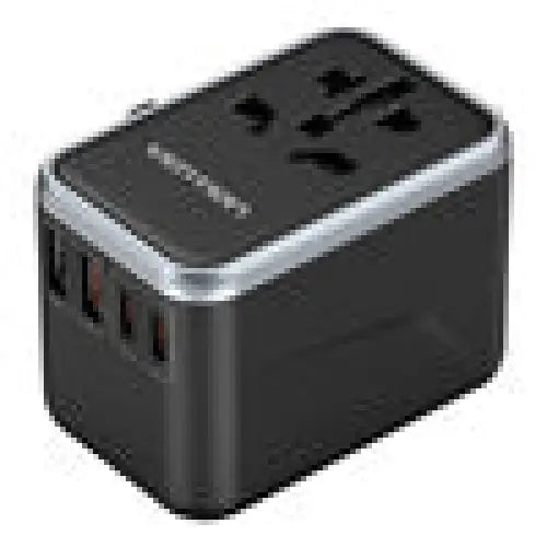 Vention FJFB0 GaN 2xUSB-C 2xUSB-A Universal Travel Adapter 65W (black) - mains chargers<<<Chargers<<<GSM