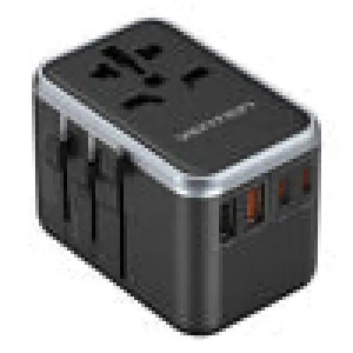Vention FJFB0 GaN 2xUSB-C 2xUSB-A Universal Travel Adapter 65W (black) - mains chargers<<<Chargers<<<GSM