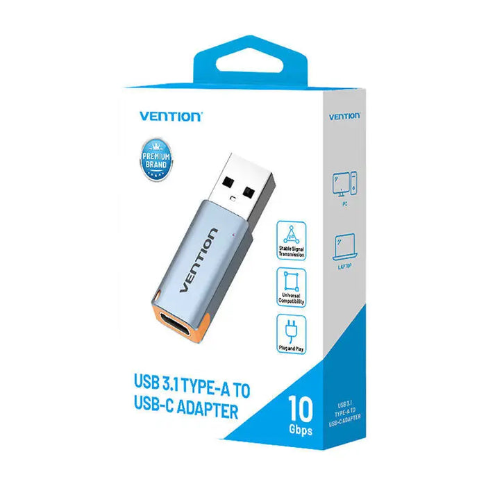Vention USB adapter CUAH0 USB-A 3.1 male to USB-C female (gray) - Adapters connectors and converters<<<IT
