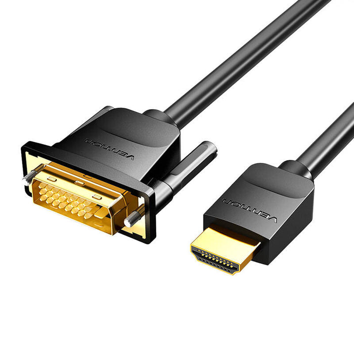 HDMI to DVI (24+1) cable Vention ABFBJ 5m, 4K 60Hz/ 1080P 60Hz (black)