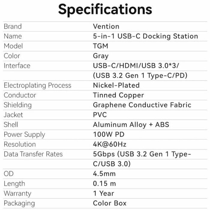 USB Hub Vention TGMHB