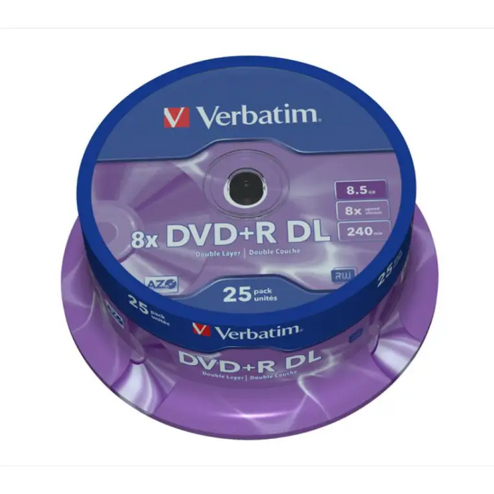 Verbatim DVD + R DL PRINT 25 in a spindle - CD/DVD<<<Оптични носители<<<MediaTrade