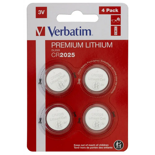 Verbatim LITHIUM BATTERY CR2025 3V 4 PACK - Литиеви батерии<<<VERBATIM батерии<<<VERBATIM<<<PolyComp