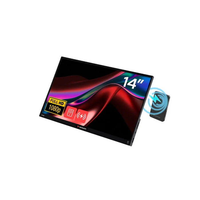 Verbatim Portable 14’’ FHD Touch Monitor LIGHT with Wireless Power Supply incl. Power Bank 5000mAh - Monitors