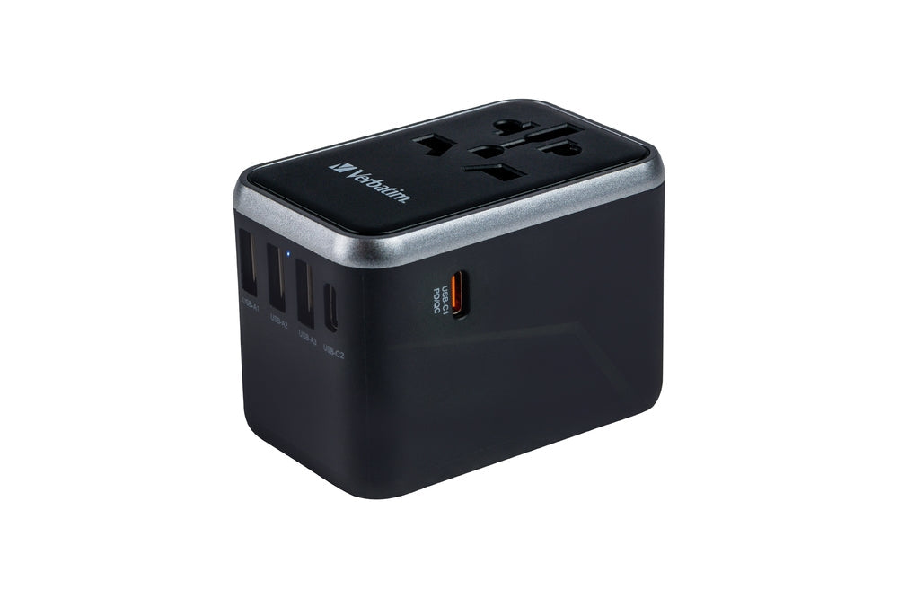 Verbatim UTA-04 Universal Travel Adapter with 1 x USB-C PD 61W & QC 3.0 / 1 x USB-C / 3 x USB-A - Аксесоари<<<VERBATIM