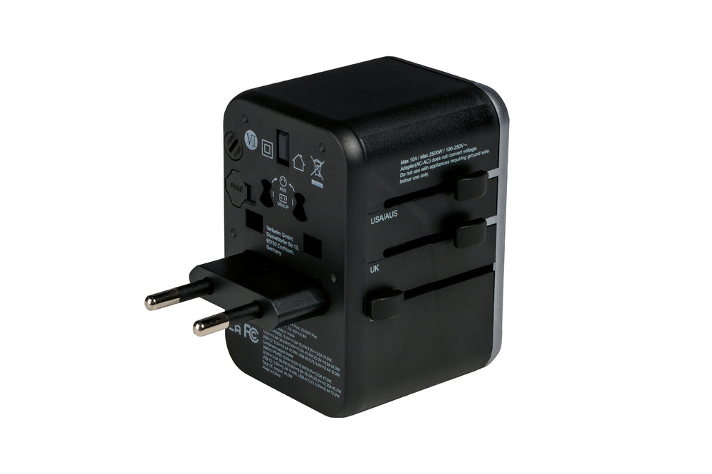 Verbatim UTA-04 Universal Travel Adapter with 1 x USB-C PD 61W & QC 3.0 / 1 x USB-C / 3 x USB-A - Аксесоари<<<VERBATIM