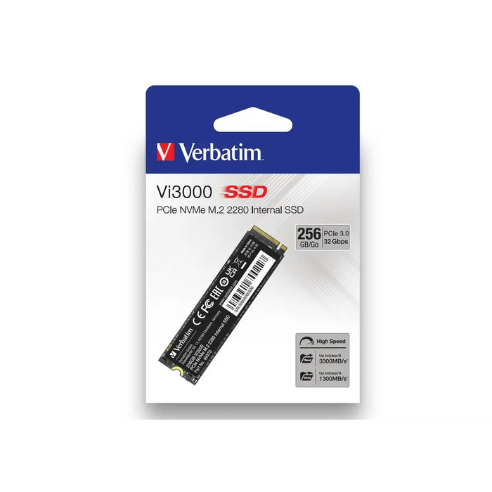 Verbatim Vi3000 Internal PCIe NVMe M.2 SSD 256GB - SSD дискове<<<VERBATIM памети и аксесоари<<<VERBATIM<<<PolyComp